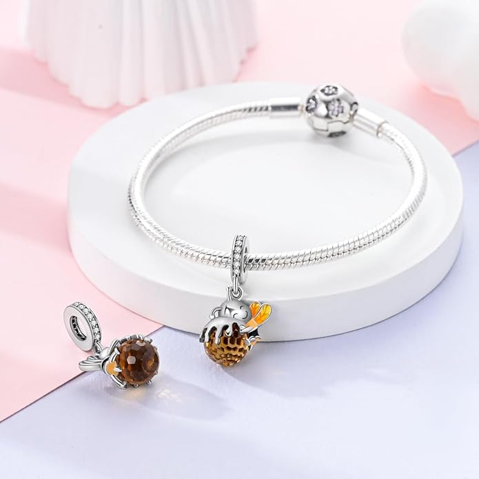 NARMO S925 Sterling Silver Charms Hamsa Charm for Pandora Bracelets Cross Charms for Bracelets Perfume High Heels Dangle Charms Silver Charms for Women