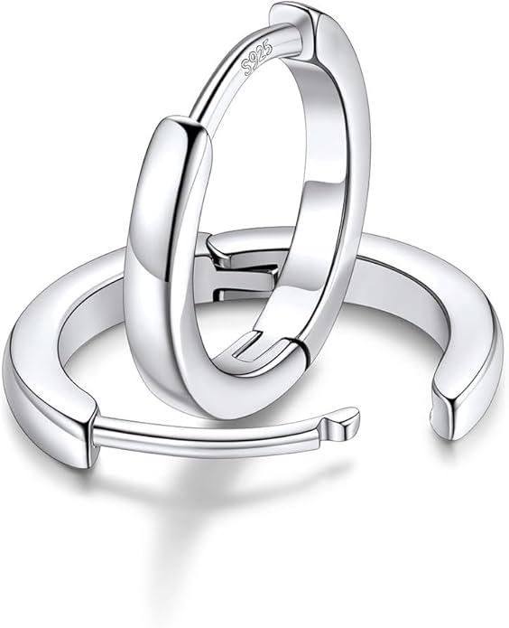 FaithHeart Sterling Silver Hoop Earrings for Women, Hypoallergenic Huggie Hoop Earrings Lightweight Small Cartilage Earrings Hoop Earring Dainty Everyday Earrings 6/8/10/12/14/15/16/18/20mm