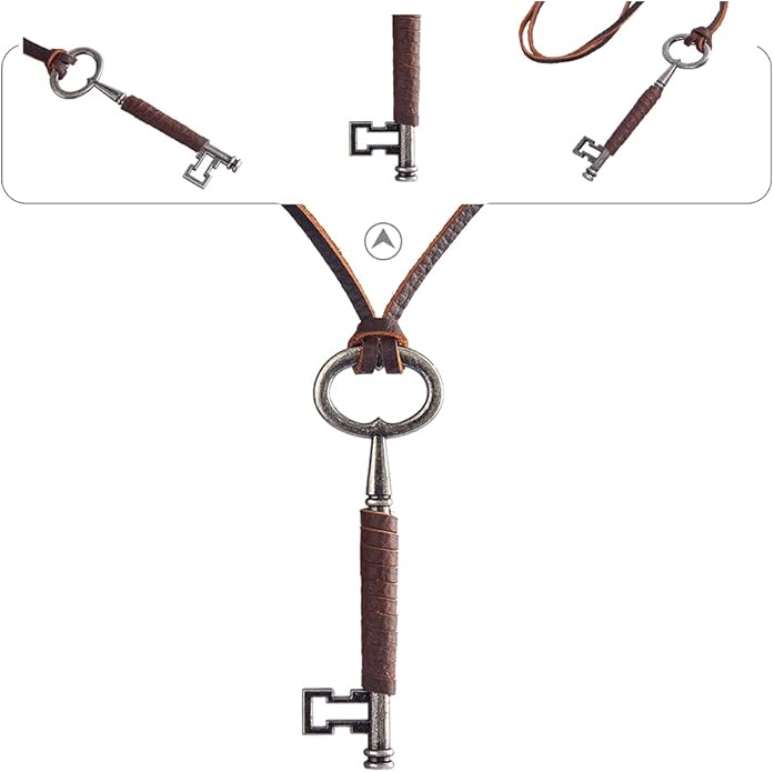 GelConnie Boho Necklaces for Women Vintage Silver Circles Long Pendant Necklace Cowgirl Sweater Necklace Adjustable Leather Choker Necklace for Women