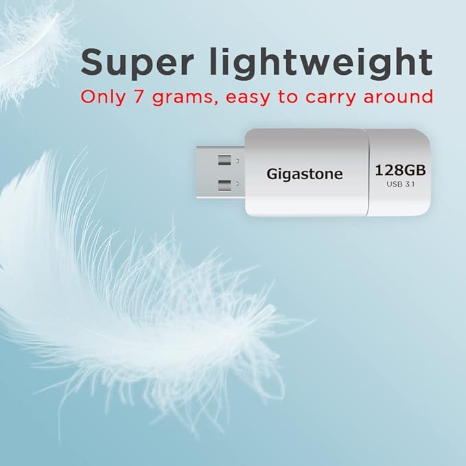 GIGASTONE 128GB Flash Drive (5 Pack) Z60 USB 3.2 Gen 1, 120MB/s Ultra Fast, Retractable Capless Slider Design, Data Storage, Backup for PC/Mac/TV/Car Audio, USB 2.0/3.0/3.1 Compatible
