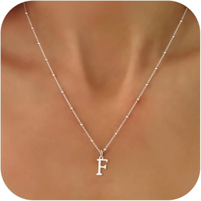 Valentines Gifts for Her Women - Initial Necklaces for Women Dainty 14k Gold Plated A-Z Letter Pendant Name Necklaces Cute Charm Choker Fashion Accessories Non Tarnish Trendy Jewelry Gift