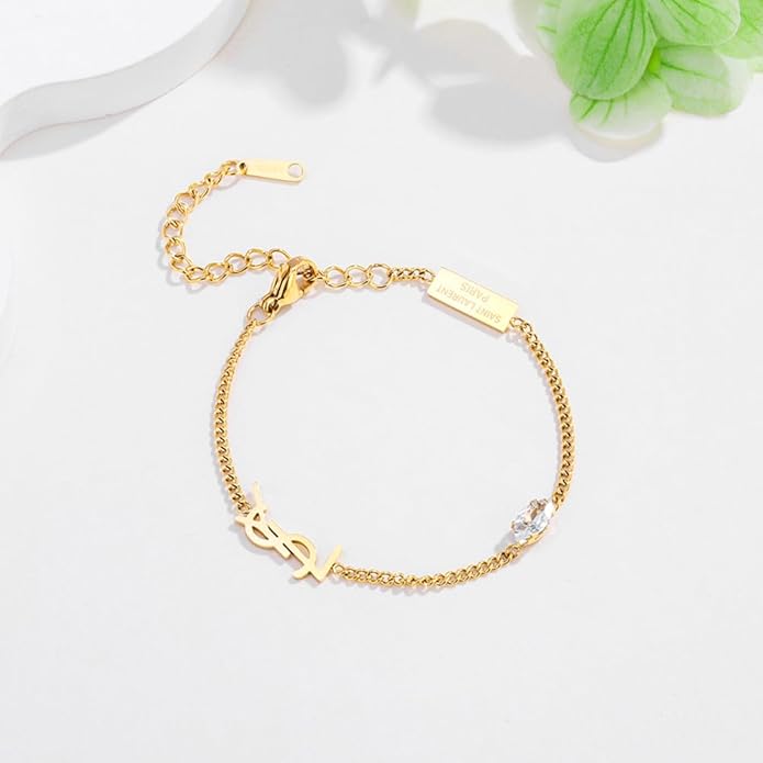 Luxury Gold bracelet for Women,18K monogram Exquisite monogram interwoven Charm Bracelet for Women Gold Jewelry Gifts