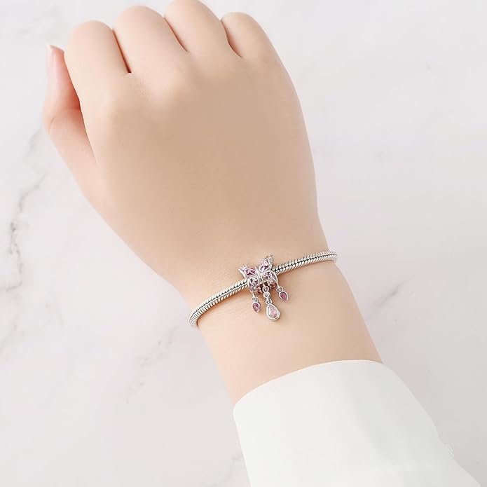 Cute Panda Animal 925 Sterling Silver Charms for Bracelets and Necklace Dangle Pendants Butterfly Elephant Dog Bead Jewelry Present for Women Family Friends