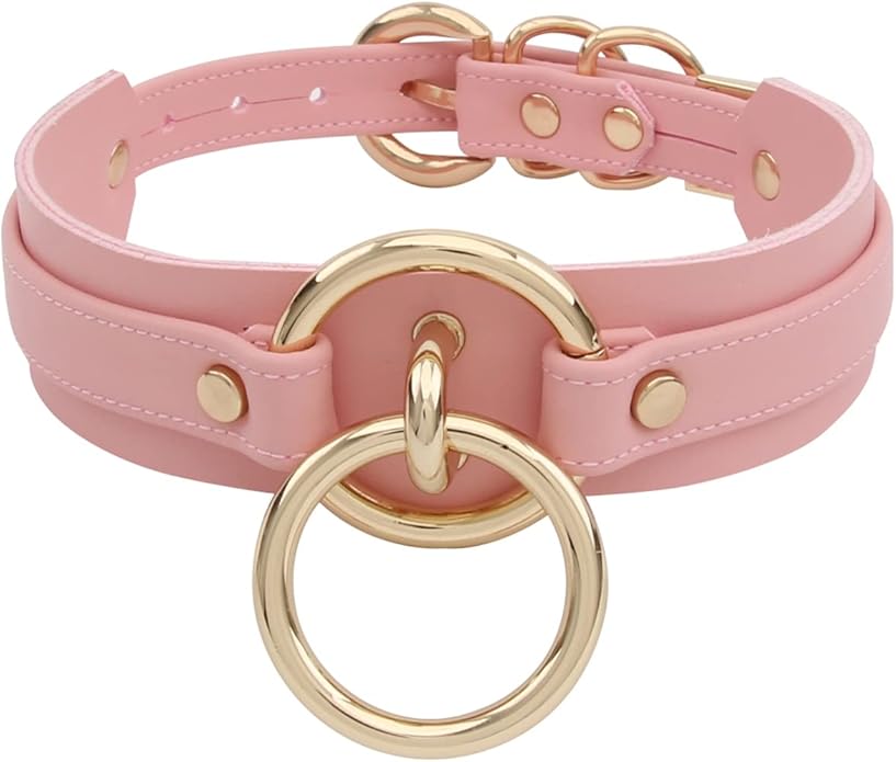 Lookook Fashion O-Ring Faux Leather Choker Necklaces Collar For Womens