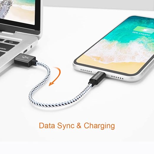 CableCreation 3-Pack Short iPhone Charging Cable 6 Inch/0.5ft, [MFi Certified] Lightning to USB Data Sync Cord, Compatible with iPhone 14/14 Pro, AirPods Pro, iPhone 13, 12, 11, iPad