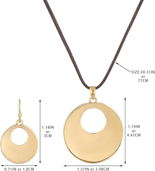 Madison Tyler Gold Plated Jewelry Set for Women | Silver Teardrop Pendant Necklace Trendy | Long Necklace with Snake Chain | Fashion Dangle Earring Set