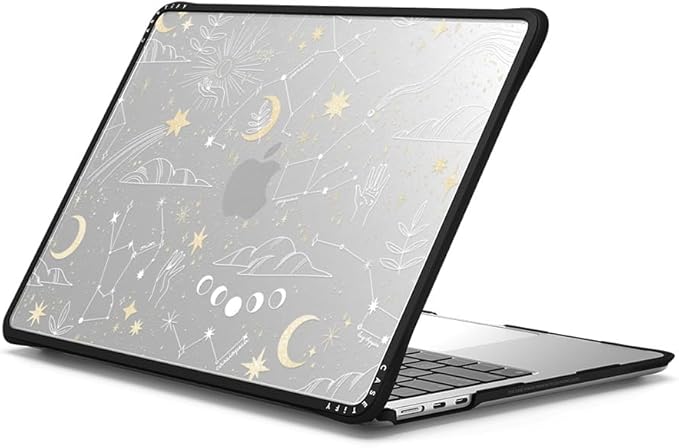 CASETiFY Impact MacBook Air 13.6" (M2-M4) Case [Cushioned Impact Corners/Scratch-Resistant/Anti-Slip Grip] - Stargazing - Clear Black
