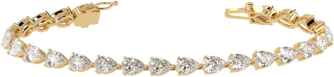 Houston Diamond District 2 to 28 Carat Lab Grown Diamond Classic Tennis Bracelet, 4-Prong Setting for Women (E-F Color, VS2-SI1 Clarity)