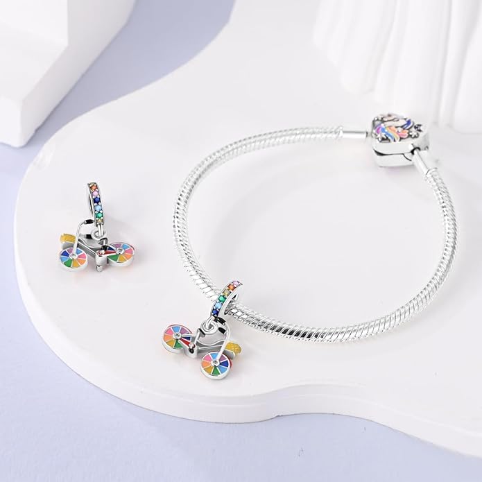 MULA 925 Sterling Silver Charms for Bracelets and Necklaces Airplane Passport Dangle Pendants Beads Butterfly Dragonfly Charms Jewelry Charm for Women