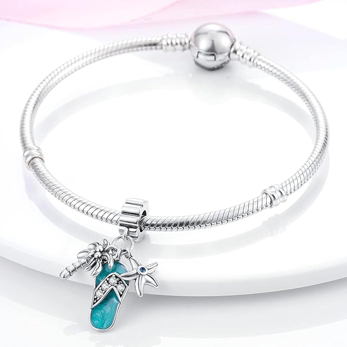 MULA 925 Sterling Silver Charms for Bracelets and Necklaces Airplane Passport Dangle Pendants Beads Butterfly Dragonfly Charms Jewelry Charm for Women