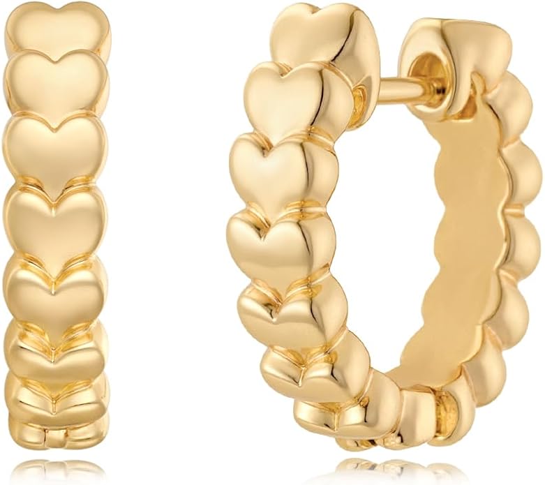 MYEARS Women Earrings Gold Huggie Hoop Ear Stud Cuff 14K Small Simple Hypoallergenic Everyday Jewelry