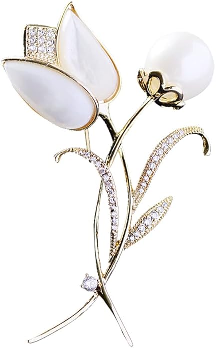 Rhinestone Flower Brooch Austrian Crystal Flower Pin 18k Gold Plated Floral Brooch Lapel Pin Jewelry Mother's Day Birthday Gifts for Mom Wife