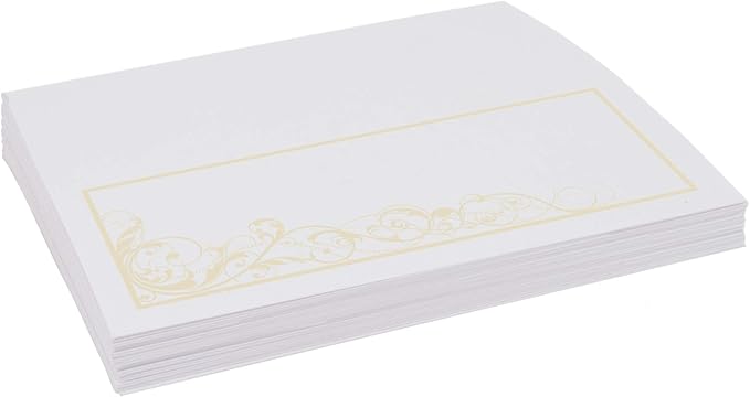 Scribble Vintage Swirl Place Cards, Ivory (Choose Color), Set of 60, Pre-cut and Scored - Wedding, Party, Dinner, and Special Events - Made in the USA