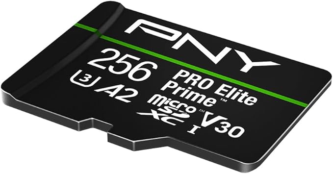 PNY 256GB PRO Elite Prime™ C10 U3 V30 A2 microSDXC Flash Memory Card – Ultra-Fast Speeds, Read 200MB/s, Write 150MB/s, 4K UHD, Full HD, UHS-I, for Smartphones, Drones, Action Cameras