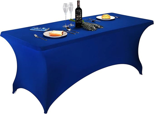 FORLIFE Spandex Table Covers，Fitted Tablecloth for Rectangular Tables, Stretch Patio Table Covers, Universal Spandex Table Cover for Wedding, Banquet, Party (6ft, Royal)