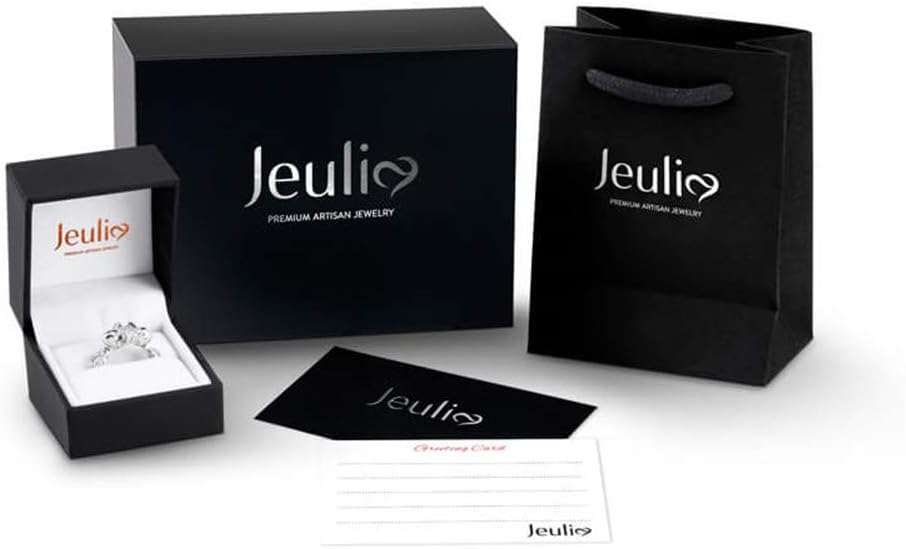 Jeulia Brilliant Classic Band Rings Sets for Women 925 Sterling Silver Fashion Ring Sets Wedding Engagement Anniversary Promise Ring Bridal Sets Jewelry