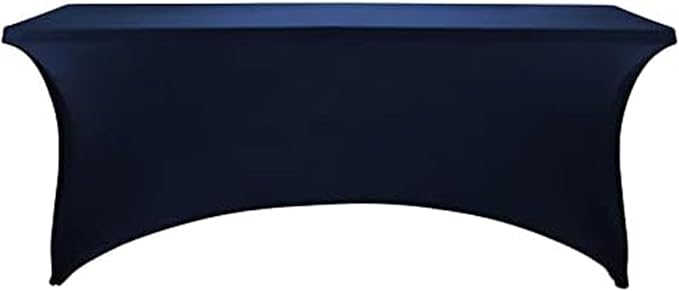 FORLIFE 6Pack Spandex Table Covers 6ft，Fitted Tablecloth for 6ft Rectangular Tables, Stretch Patio Table Covers, Universal Spandex Table Cover for Wedding, Banquet, Party - Navy