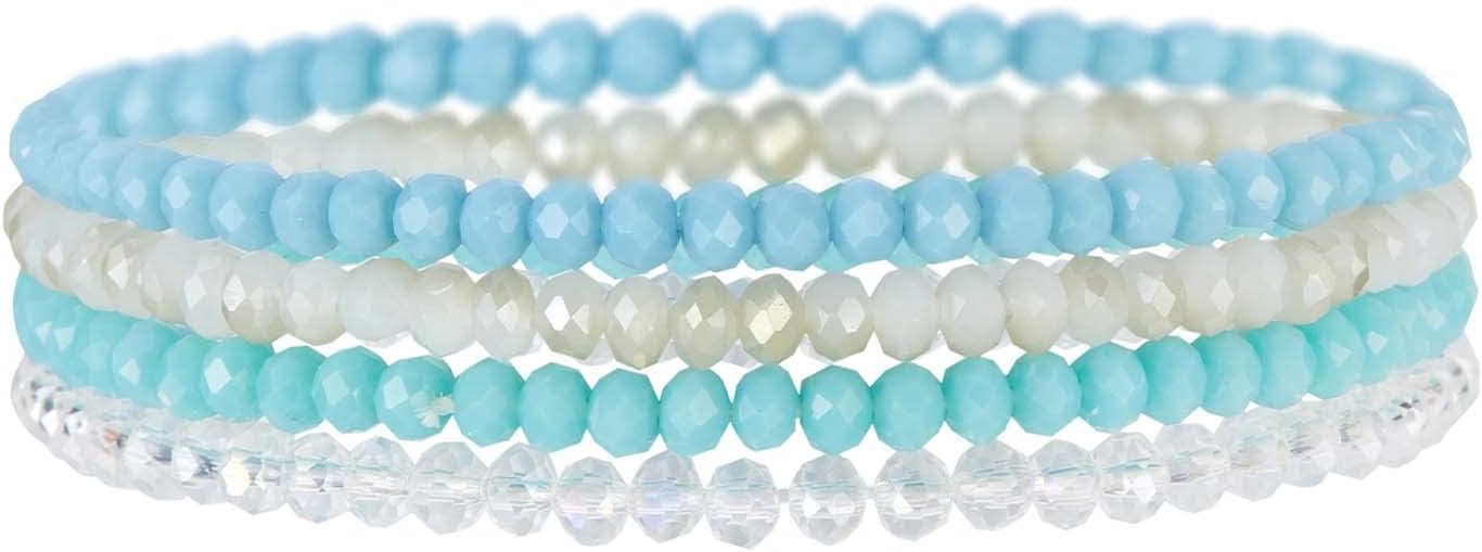 Noessla Beaded Boho Stretch Bracelet Colorful Stackable Crystal Beads Bracelets Trendy Costume Jewelry Mothers Day Gifts for Women
