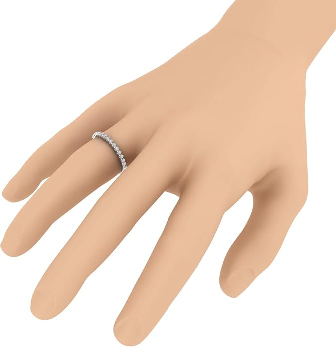 1/5 Carat Bezel Set Diamond Wedding Band Ring in 14K Solid Gold