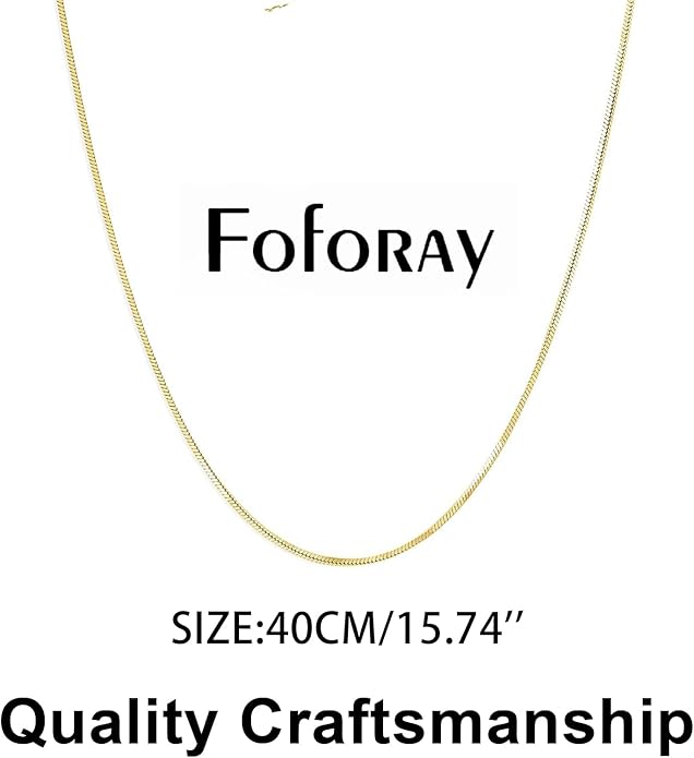 Fashion Necklace, White Gold and 18K Gold Plated Necklaces, Snake Chain, Rope Chain.Best Gift for Woman(16-18in)