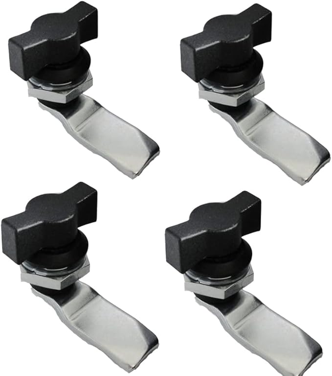 WJSKDQ 4pcs Thumb Operated Offset Cam Lock Thumb Cam Lock for Machine Cabinet Drawer Black_3