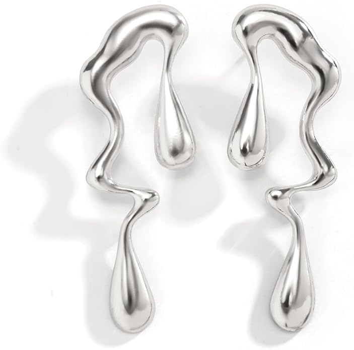 Irregular WaterDrop Earrings, Melted Liquid Irregular Stainless Steel Earrings, Embrace Minimalist Earrings, Statement Earrings for Women