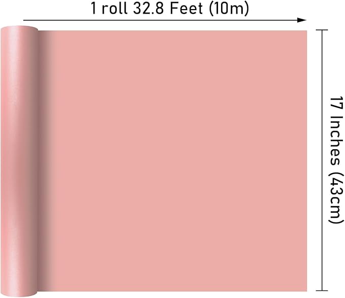 NESCCI Pink Matte Wrapping Paper,Solid Color Pearly-Lustre Paper,Gift Wrapping Paper,Perfect for Wedding,Valentine's Day,Birthday, Christmas,Baby Shower,DIY Bouquet (17 Inches X 32.8 Feet)