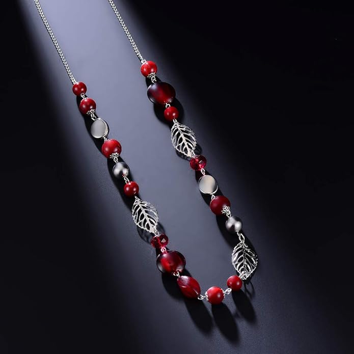 PEARL&CLUB Long Beaded Necklaces For Women - Sweater Chain Fashion Jewelry Necklace Gifts For Women