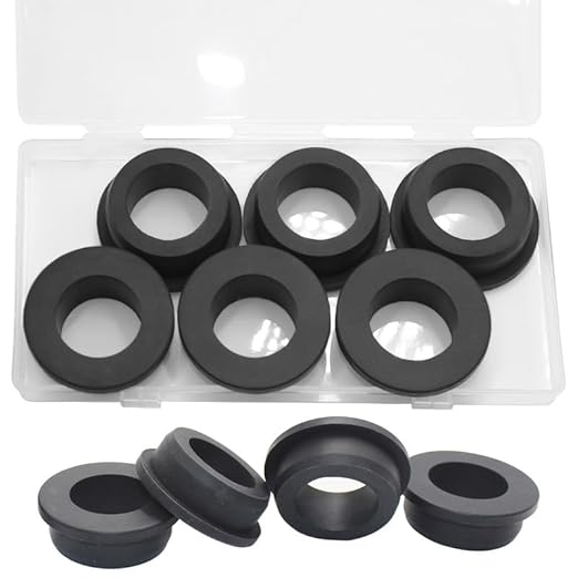 6 Pcs 1-1/2" Drill Hole, 1-1/8" ID Silicone Rubber Grommets for Wiring, Firewall Hole Plug, Top Hat Grommets for Vinyl Tubing in Hydroponic and Irrigation Systems Metal Wall Drywall