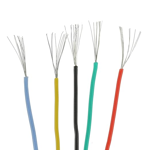 BOJACK 30 AWG Flexible Silicone Wire Electric Wire Hook up Wire Kit 300V Cables with Plus 20 φ2mm Heat Shrink Tubings and a Mini Wire Stripper(5 Colors 32.81Ft Each Color, 30AWG)