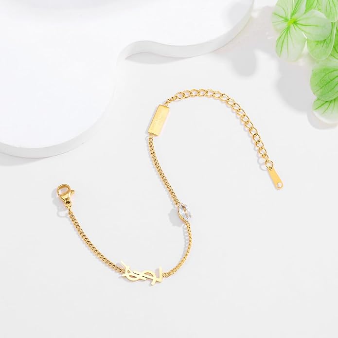 Luxury Gold bracelet for Women,18K monogram Exquisite monogram interwoven Charm Bracelet for Women Gold Jewelry Gifts