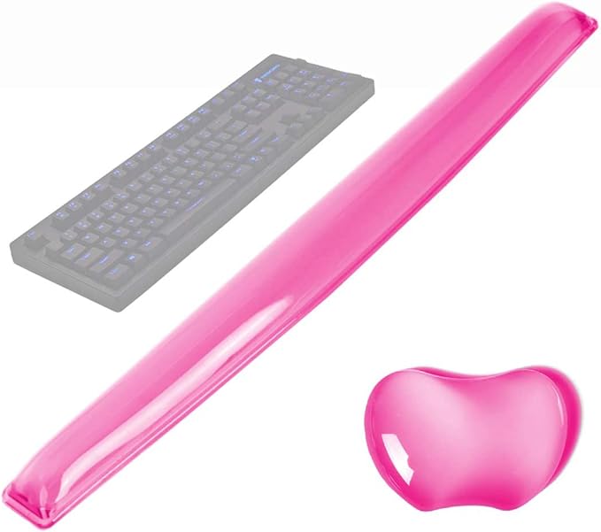 Silicone Gel Keyboard Wrist Rest Set Plus Keyboard & Mouse Wrist Support Pad Office, Computer, Laptop, Mac - Durable, Comfortable and Pain Relief