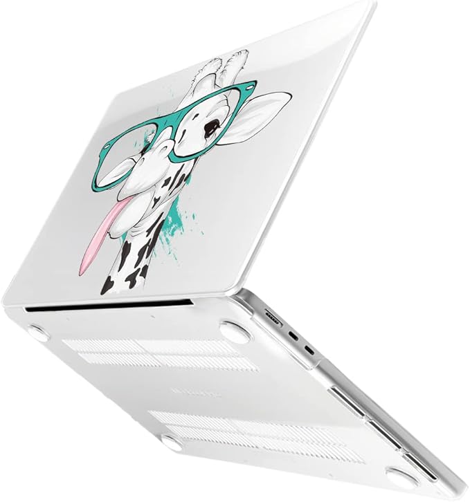 MEEgoodo Case for MacBook Air M4/M3/M2 13.6 inch 2025 2024 2022, Fit Model A3240 A3113 A2681, Compatible with MacBook Air 13 inch, Laptop Hard Shell Case with Keyboard Cover, Funny Giraffe