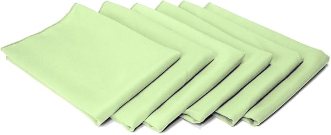 TableLinensforLess 17"x17" Polyester Cloth Napkins, Set of 6 (Mint) | Easy-Care, No-Iron Finish, Superior Color Retention, Machine Washable