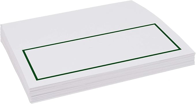 Single Line Border Place Cards, Hunter Green (Choose Color), Set of 25, Pre-cut and Scored - Wedding, Party, Dinner, and Special Events - Made in the USA