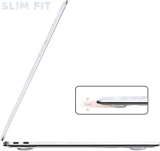 Anban Compatible with MacBook Pro 13 inch Case M2 M1 2025-2016 A2338 A2251 A2289 A2159 A1989 A1706 A1708, Plastic Hard Shell+Keyboard Cover+Screen Protector for MacBook Pro 13.3 inch Case, Shiny Pearl