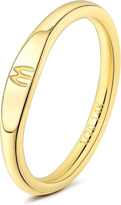 Gold Initial Rings for Women Non Tarnish Thumb Rings for Teen Girls 14K Gold plated for Women