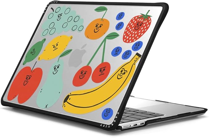 CASETiFY Impact MacBook Air 13.6" (M2-M4) Case [Cushioned Impact Corners/Scratch-Resistant/Anti-Slip Grip] - Fruit Salad - Clear Black
