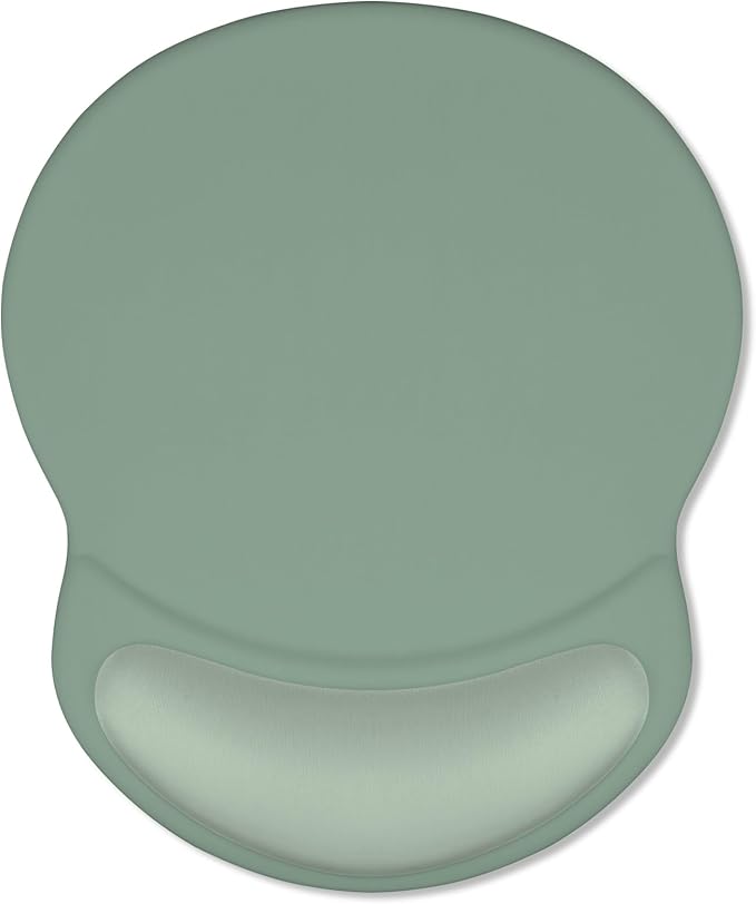 ITNRSIIET Ergonomic Mouse Pad with Comfort Gel Wrist Rest, Non-Slip PU Base, Smooth Textured Surface, Reduces Hand Fatigue & Wrist Pain, 8.7 x 7.2 Inch for Office Gaming Home, Sage Mint Gradient