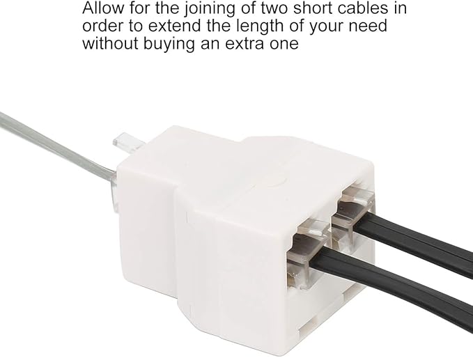 Uvital RJ11 6P4C 1 Female to 2 Female Telephone Line Splitters, Telephone Landline Cable Connector and Separator(White,4 Pack)