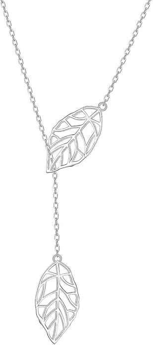 Long Necklace Sterling Silver Larait Bar Y Lariat Long Chain Drop Adjustable Necklace Gift for Her, 30"