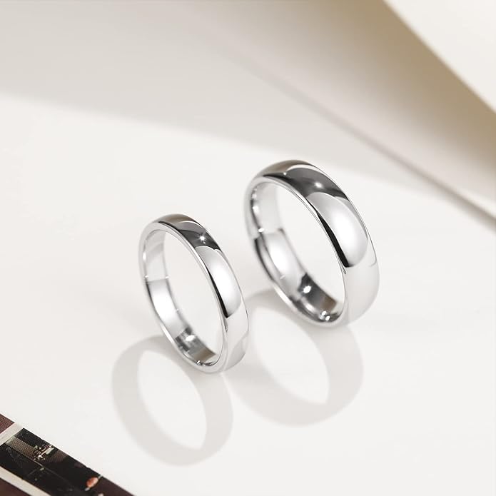 Greenpod 2mm 4mm 6mm Tungsten Wedding Bands Ring for Women Men Rose Gold Plated/Silver/24K Gold Plated/Black Polished Slim Engagement Promise Rings Comfort Fit Size 4-13