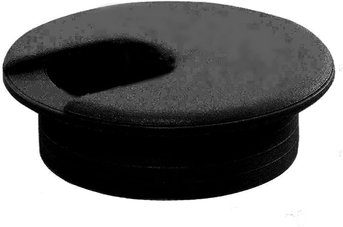 2pcs 2 Inch Desk Wire Cord Cable Grommets Hole Cover for Office PC Desk Cable Cord Organizer Plastic Cover (Black-2Pcs)