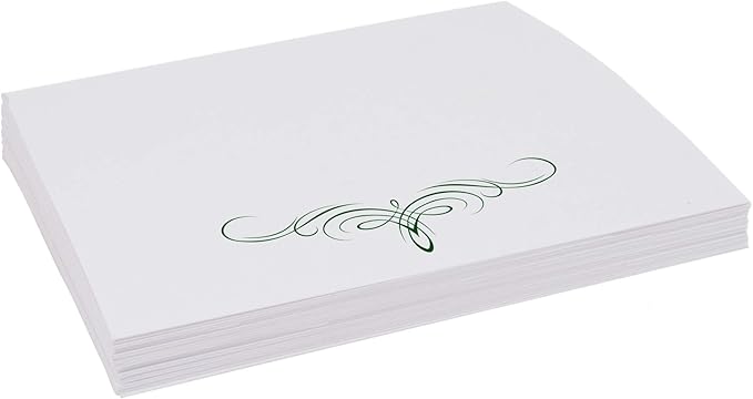 Decadent Flourish Place Cards, Hunter Green (Choose Color), Set of 60, Pre-cut and Scored - Wedding, Party, Dinner, and Special Events - Made in the USA