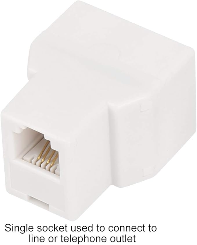 Uvital RJ11 6P4C 1 Female to 2 Female Telephone Line Splitters, Telephone Landline Cable Connector and Separator(White,4 Pack)