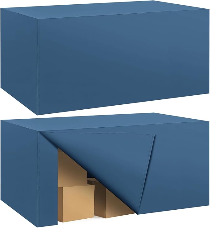 Ascoza 2 Pack Fitted Tablecloth for 6 Foot Rectangle 72 x 30 Inch Mediterranean Blue Table Covers Water Resistant Polyester Cloth for Folding, Parties,Display, Trade Show (Mediterranean Blue)