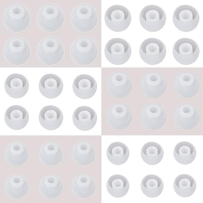 Silicone Ear Tips Replacement Earbud Tips for In-Ear Headphones (Inner Hole 3.8mm-5.5mm) 18 Pairs S M L
