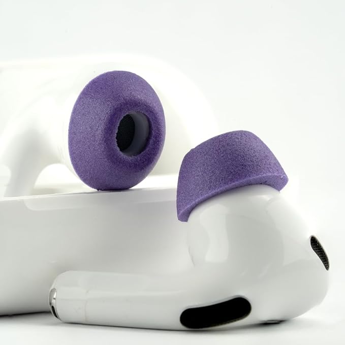 Comply TrueGrip MAX | Premium Memory Foam Replacement Earbud Tips for Apple AirPods Pro 1 & 2 | Long Lasting Comfort, MAX Durability, Secure Fit, Superior Noise Isolation| Purple (Medium) (1 Pair)