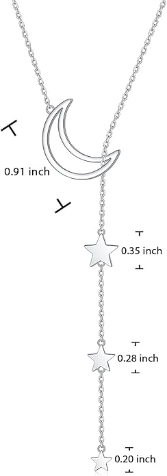 Long Necklace Sterling Silver Larait Bar Y Lariat Long Chain Drop Adjustable Necklace Gift for Her, 30"