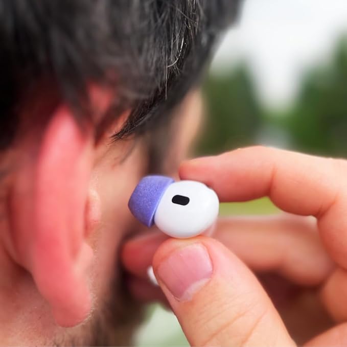 Comply Memory Foam Replacement Earbud Tips for Apple AirPods Pro 1 & 2 | Ultimate Comfort, Secure Fit, Superior Noise Isolation | Anti Slip, Prevent from Falling Out | Blue, Large (3 Pairs)